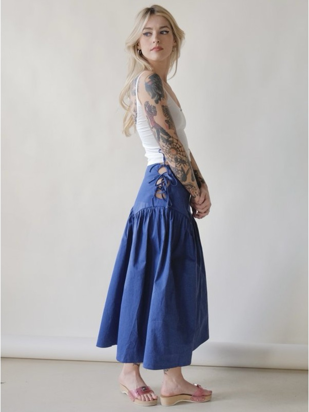 Allina Liu Nala Skirt in Indigo